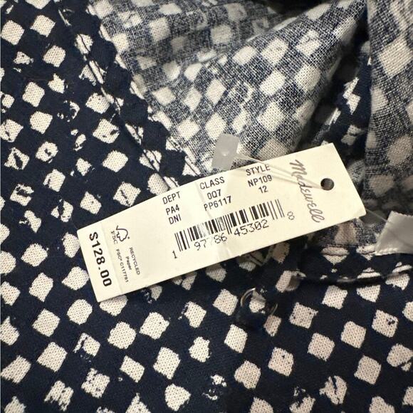NWT Women’s Madewell Dark Nightfall Nancy Midi Dress Plain Weave Cotton Size 12 - Picture 3 of 5